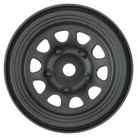 PRO-LINE 2797-03 KEYSTONE 1.55INCH BLACK PLASTIC INTERNAL BEAD-LOC 12MM WHEELS FOR ROCK CRAWLERS SUITS FRONT OR REAR