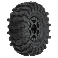 PROLINE 1/24 MT BAJA PRO X FRONT/REAR 1.0 INCH TYRES MOUNTED ON 7MM BLACK WHEELS 4 PIECES