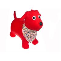 KAPER KIDZ BOUNCY RIDER RED DOG WITH SCARF