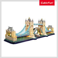 CUBICFUN L531H TOWER BRIDGE WITH LED LIGHTS 222 PIECE 3D CARD PUZZLE