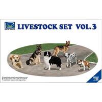 RIICH MODELS RV35021 1/35 LIVESTOCK SET VOL.3 - SIX DOGS PLASTIC MODEL KIT