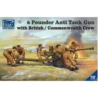 RIICH MODELS RV35044 1/35 6 POUNDER INFANTRY ANTI-TANK GUN WITH BRITISH COMMONWEALTH CREW - 5 FIGURES PLASTIC MODEL KITS