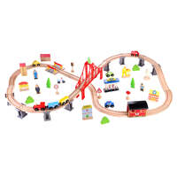 TOOKY TOY WOODEN TRAIN SET 70PC