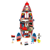 TOOKY TOY WOODEN ROCKET SHIP 17PC