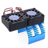 SURPASS HOBBY ROCKET RC (SP-100001-16) HEATSINK WITH TWO COOLING FANS (60 X 30 X 40MM) BLUE AND BLACK FOR 1/10 MOTOR