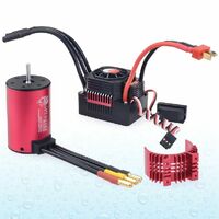 SURPASS HOBBY KK WATERPROOF 3660 SERIES BRUSHLESS MOTOR 2600KV WITH BLACK AND RED 80A ESC COMBO AND RED HEATSINK