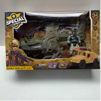 SPECIAL COMBAT VEHICLE  PLAY SET INCLUDES HELICOPTER