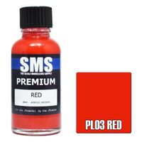 SMS PL03 RED PREMIUM ACRYLIC LACQUER GLOSS PAINT 30ML