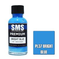 SMS PL37 BRIGHT BLUE FS15187 PREMIUM ACRYLIC LACQUER GLOSS PAINT 30ML