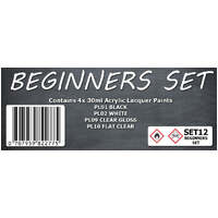 SMS PAINTS SET12 BEGINNERS ACRYLIC LAQUER COLOUR SET 4x30ML