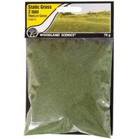 WOODLAND SCENICS FS614 STATIC GRASS 2MM MEDIUM GREEN