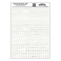 WOODLAND SCENICS MG740 GOTHIC 45 DEGREE USA WHITE  LETTERS DRY TRANSFER DECALS