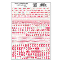 WOODLAND SCENICS MG741  GOTHIC 45' USA RED LETTERS DRY TRANSFER DECALS