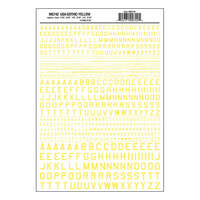 WOODLAND SCENICS MG742 GOTHIC 45 DEGREE USA GOTHIC YELLOW LETTERS DRY TRANSFER DECALS