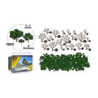 WOODLAND SCENICS TR1111 REALISTIC TREE KIT 3/4INCH-3INCH MEDIUM GREEN DECIDUOUS TREE 21 KIT