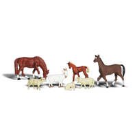 WOODLAND SCENICS A1844 LIVESTOCK HO SCALE 7PCS