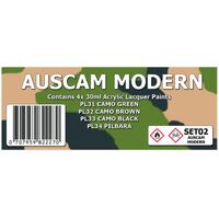 SMS PAINTS SET02a AUSCAM MODERN UPDATED COLOUR SET DISRUPTIVE CAMO AND INTERIORS 4x30ML