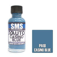 SMS PAINTS PA18 AUTO COLOUR  CASINO BLUE ACRYLIC LAQUER PAINT 30ML