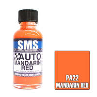 SMS PAINTS PA22 AUTO COLOUR MANDARIN RED ACRYLIC LAQUER PAINT 30ML