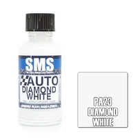 SMS PAINTS PA23 AUTO COLOUR DIAMOND WHITE ACRYLIC LAQUER GLOSS PAINT 30ML