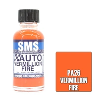 SMS PAINTS PA26 AUTO COLOUR VERMILLION FIRE ACRYLIC LAQUER GLOSS PAINT 30ML