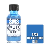 SMS PAINTS PA28 AUTO COLOUR FORD ELECTRIC BLUE ACRYLIC LAQUER METALIC PAINT 30ML