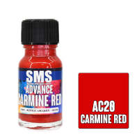 SMS PAINTS AC20 ADVANCE ACRYLIC LAQUER PAINT CARMINE RED GLOSS 10ML