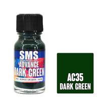 SMS AC35 ADVANCE ACRYLIC LAQUER PAINT DARK GREEN GLOSS 10ML