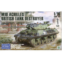 ANDYS HOBBY HEADQUARTERS  AHHQ-007 M10 ACHILLES BRITISH TANK DESTROYER 1/16 SCALE PLASTIC MODEL KIT  INCLUDES FULL FIGURE