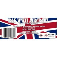 SMS PAINTS SET18 RAF WWII AIRCRAFT No.01 COLOUR SET 4x30ML