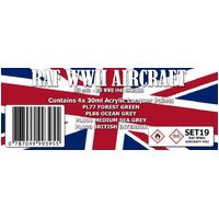 SMS PAINTS SET19 RAF WWII AIRCRAFT No.02 COLOUR SET 4x30ML