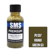 SMS PL137 KHAKI GREEN G3 BRITISH WWII AFV PREMIUM ACRYLIC LACQUER FLAT PAINT 30ML