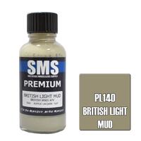 SMS PL140 BRITISH LIGHT MUD BRITISH WWII AFV PREMIUM ACRYLIC LACQUER FLAT PAINT 30ML