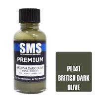 SMS PL141 BRITISH DARK OLIVE BRITISH WWII AFV PREMIUM ACRYLIC LACQUER FLAT PAINT 30ML