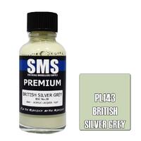 SMS PL143 BRITISH SILVER GREY BSC28 PREMIUM ACRYLIC LACQUER FLAT PAINT 30ML