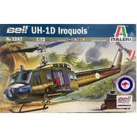 ITALERI 1247 BELL UH-1D IROQUOIS HELICOPTER 1/72 SCALE PLASTIC MODEL KIT