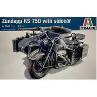 ITALERI 7406 ZUNDAPP KS 750 WITH SIDECAR MODEL MOTORBIKE 1/9 SCALE PLASTIC MODEL KIT