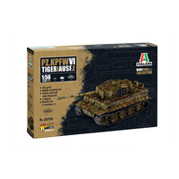 ITALERI 25755 PZ.KPFW VI TIGER 1 AUSF.E WITH ZIMMERIT AND FIGURE 1/56 SCALE PLASTIC MODEL KIT TANK