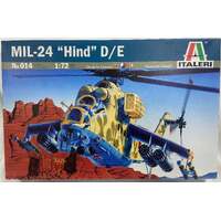 ITALERI 014 MIL-24 HIND D/E MODEL HELICOPTER 1/72