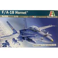 ITALERI 016 F/A-18C/D HORNET SINGLE OR TWO SEAT VERSIONS 1/72 SCALE PLASTIC MODEL KIT