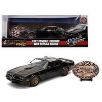 JADA 30998 1977 PONTIAC FIREBIRD SMOKEY AND THE BANDIT WITH REPLICA BUCKLE 1:24 DIECAST MODEL CAR