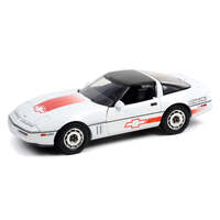 GREENLIGHT COLLECTABLES 13596 1988 WHITE/ORANGE STRIPES CHEV CORVETTE C4 CHALLENGE RACE CAR 1:18 SCALE DIECAST MODEL CAR