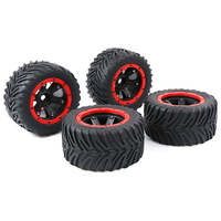 ROVAN 830332 160 X 80 TYRES PREMOUNTED SET OF 4 WITH RED BEADLOCKS 17MM HEX