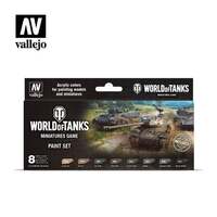 VALLEJO 70245 MODEL COLOUR WORLD OF TANKS MINIATURES GAME ACRYLIC 8 COLOUR PAINT SET