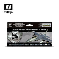 VALLEJO 71.156 MODEL AIR USAF COLOURS GREY SCHEME FROM 70'S TO PRESENT ACRYLIC PAINT SET 8 X17ML