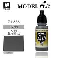 VALLEJO 71.336 A-14 STEEL GREY MODEL AIR ACRYLIC PAINT 17ML