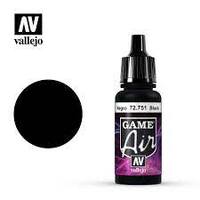 VALLEJO 72751 GAME AIR BLACK ACRYLIC AIRBRUSH PAINT 17ML