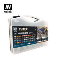 VALLEJO 80.261 WIZKIDS INTERMEDIATE CASE ACRYLIC PAINT SET 40 COLOUR SET AND ONE BRUSH