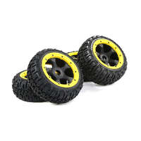 ROVAN 85243 PLASTIC RIMS FULL SET OF 4 SUITS BAJA 5B BLACK WITH YELLOW NYLON BEADLOCKS - NO TYRES