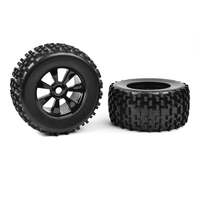 TEAM CORALLY C-00180-378 - OFF ROAD 1/8 MONSTER TRUCK TIRES/TYRES - GRIPPER - GLUED ON BLACK RIMS - 1 PAIR